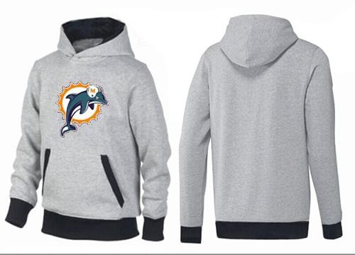 NFL Men's Nike Miami Dolphins Logo Pullover Hoodie - Grey/Black